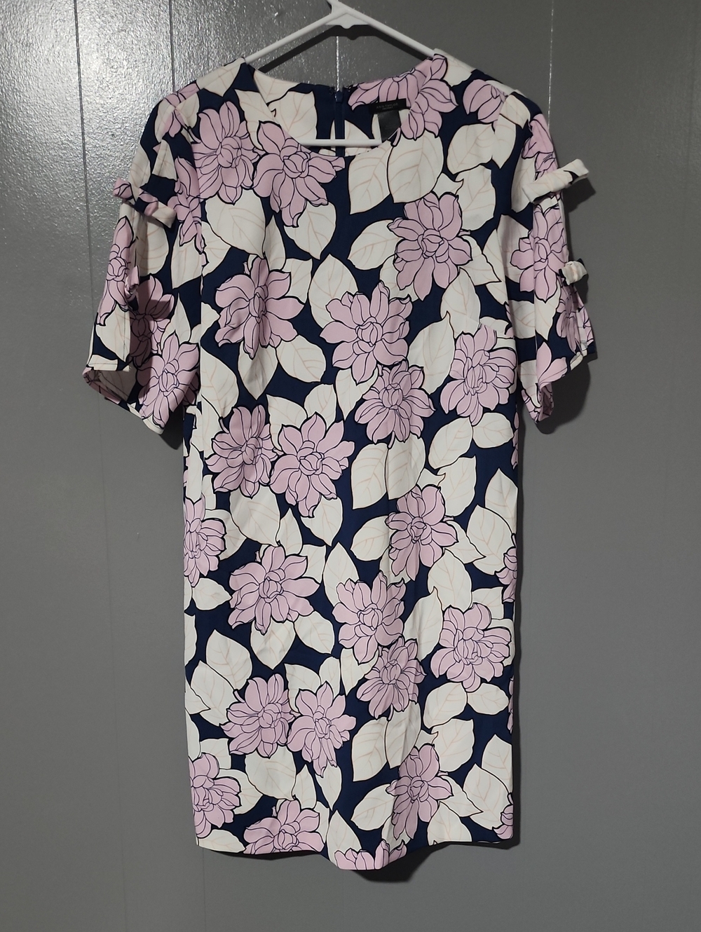 Ann Taylor Factory Navy Shift Dress with Pink Floral Print